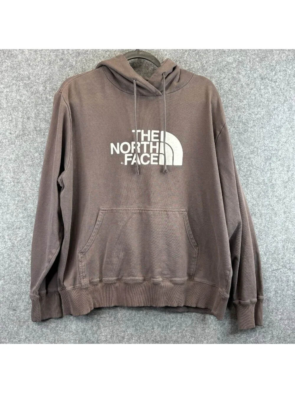 The North Face Mens XL Brown Pullover Hoodie w Logo Graphic Hooded Sweatshirt
